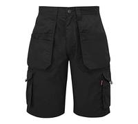 Men's TuffStuff Work Workwear Safety Trade Cargo Endurance Shorts Pockets… (28", Black)