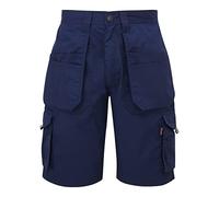 Men's TuffStuff Work Workwear Safety Trade Cargo Endurance Shorts Pockets… (32", Navy)