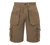 Men's TuffStuff Work Workwear Safety Trade Cargo Endurance Shorts Pockets… (32", Sand)