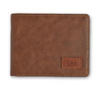 Men's Tumbled Leather Bifold Wallet, Brown