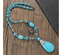 Men's Turquoise Necklace, Surfing punk, Unique, Niche design, Hip-hop Pendant.