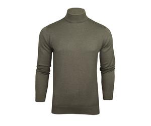 Mens Turtle Neck Jumper Xact Cotton Knitted Sweater Pullover Casual Warm