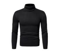 Men's Turtle Neck Shirts, Long Sleeve Solid Colour Fleece Tops, Slim Fit Mock Turtleneck Pullover, Winter Thermal Base Layer Top, Plain High Neck Warm Bottoming Shirt Basic Tops for Casual, Work