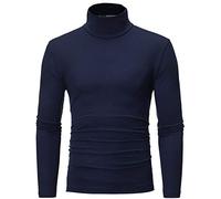 Men's Turtleneck Jumper Long Sleeve Roll Neck Top for Men Basic T-Shirt Lightweight Turtle Neck Sweater Pullover