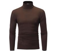 Men's Turtleneck Jumper T-Shirt Winter Basic Sweater Long Sleeve Stretch Top Undershirt Thermal Pullover Sweaters Top High Neck Shirts Plain Solid Color Tops Casual Slim Fit Lightweight Baselayer