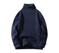 Mens Turtleneck Jumpers Slim Fit Roll Neck Sweaters Soft Stretch Knitting Jumper High Roll Neck Knitted Sweater Long Sleeve Pullover High Roll Neck Turtle Neck Thermal