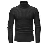 Mens Turtleneck Knit Sweater Slim Fit Jumper Ribbed High Roll Neck Long Sleeve Autumn, Winter Warm Pullover Sweaters Solid Colour Basic Thick Jumpers Turtle Neck Twisted Knitted Tops