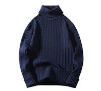 Men's Turtleneck Knitted Jumper Cable Knit Jumpers Thick Knitwear Long Sleeve Roll Neck Knit Sweater Pullovers Fisherman Jumper Autumn Winter Warm Solid Color Jumper Casual Smart Sweater