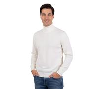 Men's Turtleneck mere Blend High Neck Made in Italy Sweater Pullover Long Sleeve Merino Wool mere Sweater Black Beige Blue Grey Knit Winter Clothing Gift, White, L