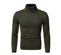 Men's turtleneck sweater, long sleeve, warm men's sweater, elastic, solid colour, casual, comfortable, soft, chic, slim fit, temperament, classic, autumn and winter sweater