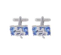 Men's Tuxedo Cufflink Blue White Crystal Snake Design Mens Cufflinks Dazzling Formal Shirt Suit Tuxedo Blouse Sleeve Button