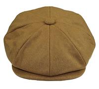 TruClothing Men's 8 Panel Flat Newsboy Grandad Tweed Hat Peaky Blinders in Camel | Size: Large TruClothing Camel L