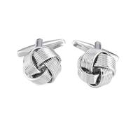Men's Twist Knot Cufflinks, Gold & Silver-Tone, French Shirt Classic Design ,Light Yellow,One Size