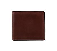 Men's Two-Colour Pebble Grain Leather Bifold Wallet with RFID Blocking and Coin Purse - Dark Tan/Black / One