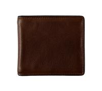 Men's Two-Colour Pebble Grain Leather Bifold Wallet with RFID Blocking - Dark Tan/Black / One