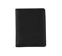 Men's Two-Colour Pebble Grain Leather Business Card Holder with RFID Blocking - Black/Dark Tan / One