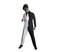 Mens Two Face Costume Black & White Suit DC Villain Batman Adult Fancy Dress