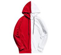 Men'S Two-Tone Hoodie, Men'S Colour Block Hoodie, Men'S Split Colour Hoodie, Men'S Casual Pullover, Men'S Fashion Hoodie, Men'S Contrast Hoodie, Men'S Urban Style Hoodie, Men'S Trendy Sweatshirt