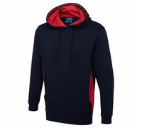 Uneek UC517 Two Tone Hooded Sweatshirt Navy/Red XS Colour: Navy/Red, C XS