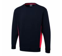 Uneek UC217 Two Tone Crew New Sweatshirt Navy/Red 3XL Colour: Navy/Red 3XL