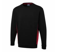 Uneek UC217 Two Tone Crew New Sweatshirt Black/Red XL Colour: Black/Re XL