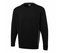 Uneek UC217 Two Tone Crew New Sweatshirt Black/Charcoal XL Colour: Bla XL