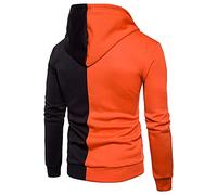 Men'S Two-Tone Zip-Up Hoodie, Men'S Color-Block Hooded Jacket, Men'S Contrasting Color Hoodie, Men'S Split Design Hooded Sweatshirt, Men'S Dual-Tone Hoodie, Men'S Fashion Contrast Zip Hoodie