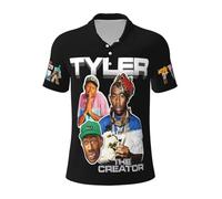 Men's Tyler Rapper The Creator Singer Music Polo Shirt Three-Button Closure Golf Shirt Summer Fashion Classic Print Cool Moisture Wicking Lightweight Soft Casual 73+ UPF Protection