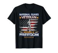 Mens U.S Army National Guard Veteran Flag Vintage Patriotic T-Shirt