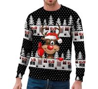 Mens Ugly Christmas Jumper 3D Printed Xmas Pullover Funny Sweatshirt Long Sleeve Sweater Offensive Novelty Christmas Pullover Plus Size Blouses Causal Sweatshirt Crewneck Shirt for Party Black Golf 2x