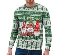 Mens Ugly Christmas Jumper 3D Printed Xmas Pullover Funny Sweatshirt Long Sleeve Sweater Offensive Novelty Christmas Pullover Plus Size Blouses Causal Sweatshirt Crewneck Shirt for Party Black Golf 2x