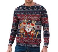 Mens Ugly Christmas Jumper 3D Printed Xmas Pullover Funny Sweatshirt Long Sleeve Sweater Offensive Novelty Christmas Pullover Plus Size Blouses Causal Sweatshirt Crewneck Shirt for Party Black Golf 2x