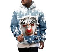 Men's Ugly Christmas Sweatshirts Funny Graphic Tshirts Xmas Sweatshirt Pullover Tops Blouse Christmas Sweat Shirt Printed Jumper Sweater Work Wear Sweatshirt Hoodies Top Snowflake (Z2 Light Blue,5XL)