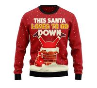 Men's Ugly Christmas Sweatshirts Mens Womens Merry Christmas Jumper Comfortable Xmas Holiday Crewneck Sweatshirt Gifts for Adults Winter Warm Sweater Jacket Elf Costume (Red,5XL)