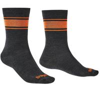 Men's Ultra-Lightweight Bridgedale Merino Performance Liner Socks - Graphite Grey/Orange - Large - Merino Wool