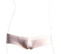Mens Ultra Low Rise Boxers Panties Micro Pouch Bikini Thong Briefs Boxer Comfy Breathable Underwear Underpant (White,S)