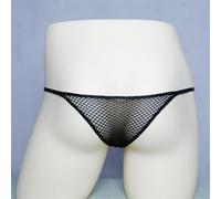 Mens Ultra Thin Mesh Pouch Briefs Low Rise See Through Sheer Underwear Breathable Lingerie for Everyday Wear (2XL Black)