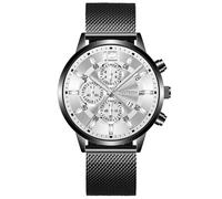 Men's Ultra-Thin Mesh Strap Dazzling Digital Quartz Work Watch Three Eyes, W