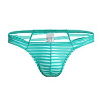 Mens Ultra Thin Sheer Briefs Mens Striped Slip Briefs Sexy Stripe Underwear Transparent Bedroom Underwear Visible Semi Sheer Underpants Low Rise Micro Trunks Breathable Mesh Underpants