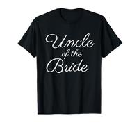 Mens Uncle of the Bride, Wedding & Bridal, White Script Font T-Shirt