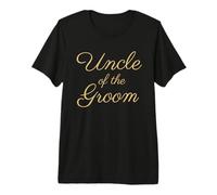 Mens Uncle of The Groom, Wedding & Bridal, Tan Script Font Premium T-Shirt