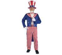 Men's Uncle Sam Suit Costume - uncle sam costume fancy dress outfit mens usa american adult july 4th stripes FANCY DRESS UNCLE SAM USA AMERICA