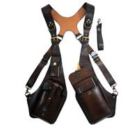 Men's Underarm Shoulder Bag, Adjustable Anti-Theft Leather Chest Harness Bags for Daily Commute & Travel, Brown