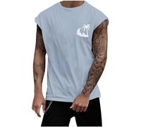 Mens Undershirts Vest Cotton Singlet Vests Underwear Mens Vest Undershirt Christmas Tank top Men Cycling Vests Men Base Layer Formal Shirts for Men Regular fit Blue (Blue, XL)