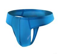 Men's Underwear, 3-Pack Ice Silk Seamless Thong with Low Waist T-Back Design and U-Shaped Bulge Pouch for Men(2XL Blue)