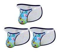 Men's Underwear Boxer Brief 1/2/3 PCS Men Underwear Briefs Funny Cartoon Print Men's Panties Low Waist Man Sexy Bikini Briefs Assorted Colors(3MP2992-BU,Sky blue)