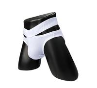 Men's Underwear Boxer Brief Men's Underwear Men Sexy Briefs Jockstrap Pouch Cuecas Man Cotton Panties Thongs Bikini Underpants Slip Srting Assorted Colors(AD795-White,2XL)
