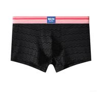 Men's Underwear Boxer Briefs with Breathable Material and Solid Color Featuring Pouch Design for Comfort (L Black)