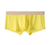 Mens Underwear Boxers Mens Boxer Briefs Breathable Sport Mid Rise Boyshort Underwear - Breathable Comfort Fit With Elastic Waistband, Soft Inner Lining For All-Day Wear Yellow