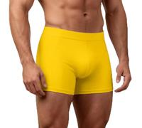 Mens Underwear Boxers Tummy Control Seamless Underpants for Men Swimming Trunks Full Briefs Lightweight Shorts （Yellow, M